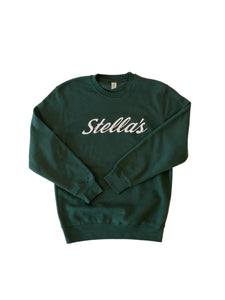 Stella's Embroidered Crewneck Sweatshirt Green with White Embroidery